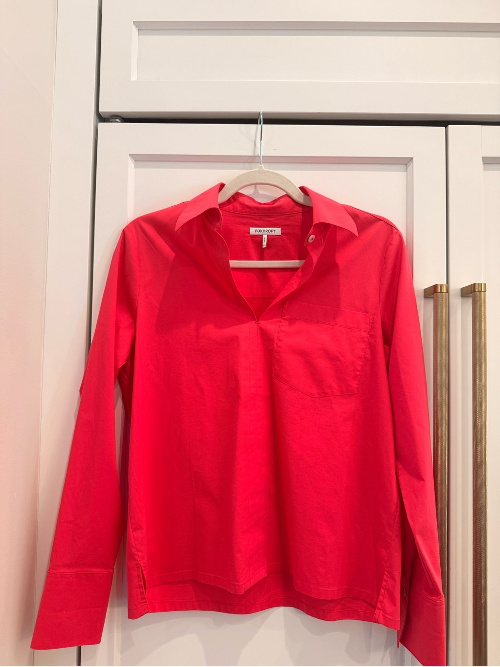 Foxcroft Women's Bright Red Button-Down Shirt